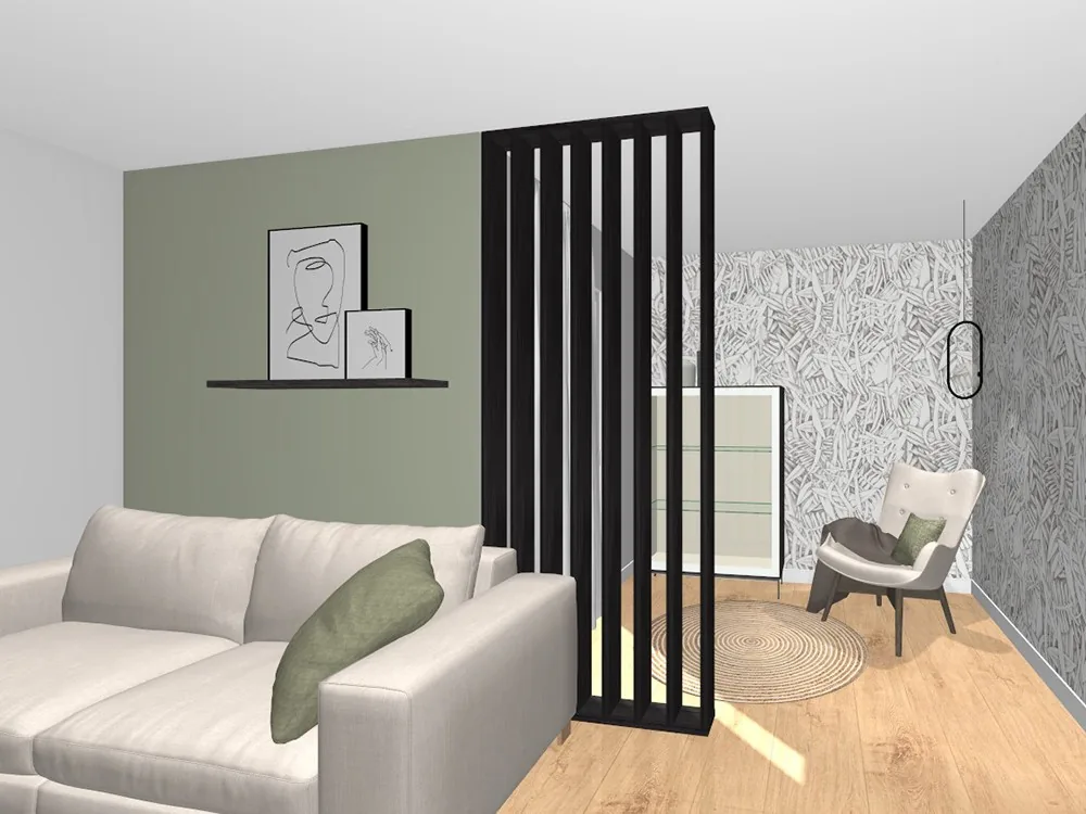 Separador de ambientes Orfeo de 102cm (Roble nero)