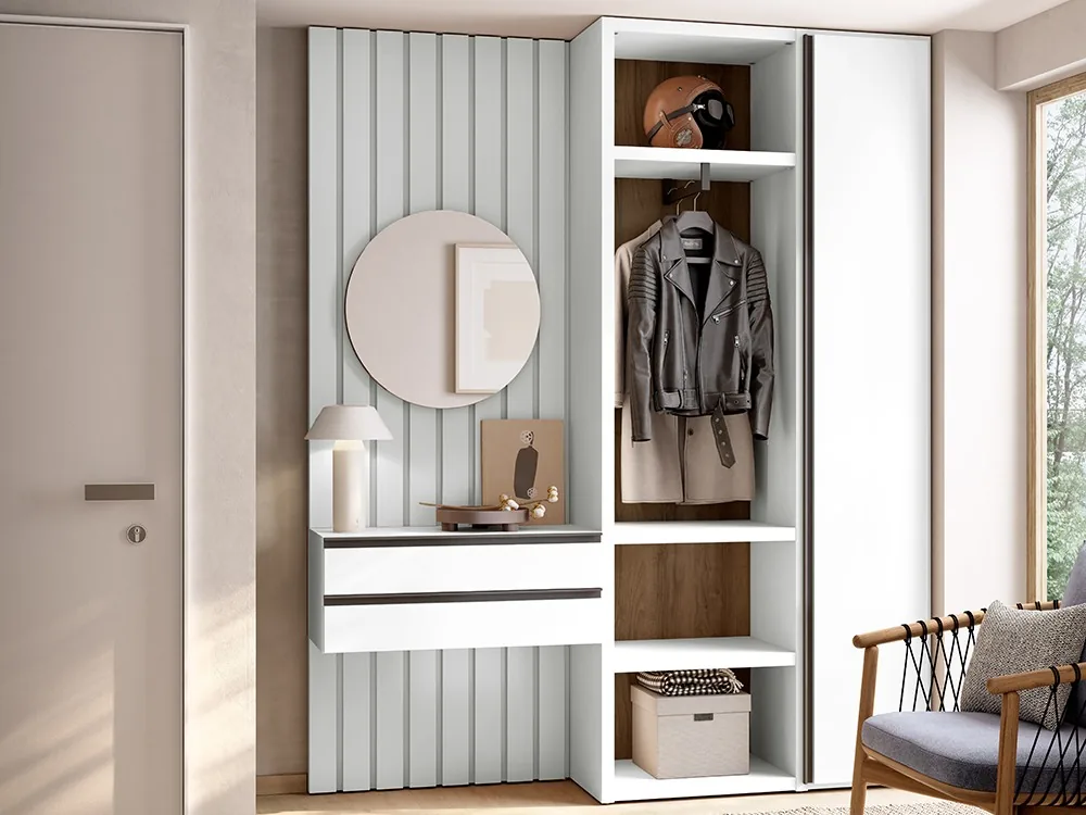 Armario recibidor panelado Gap Atrio 01 (Blanco)