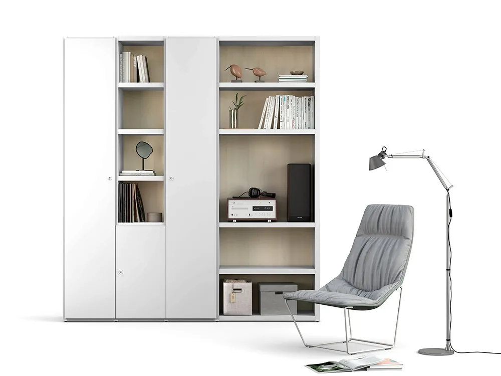 Librería a medida con puertas Atrio 18 (Blanco)