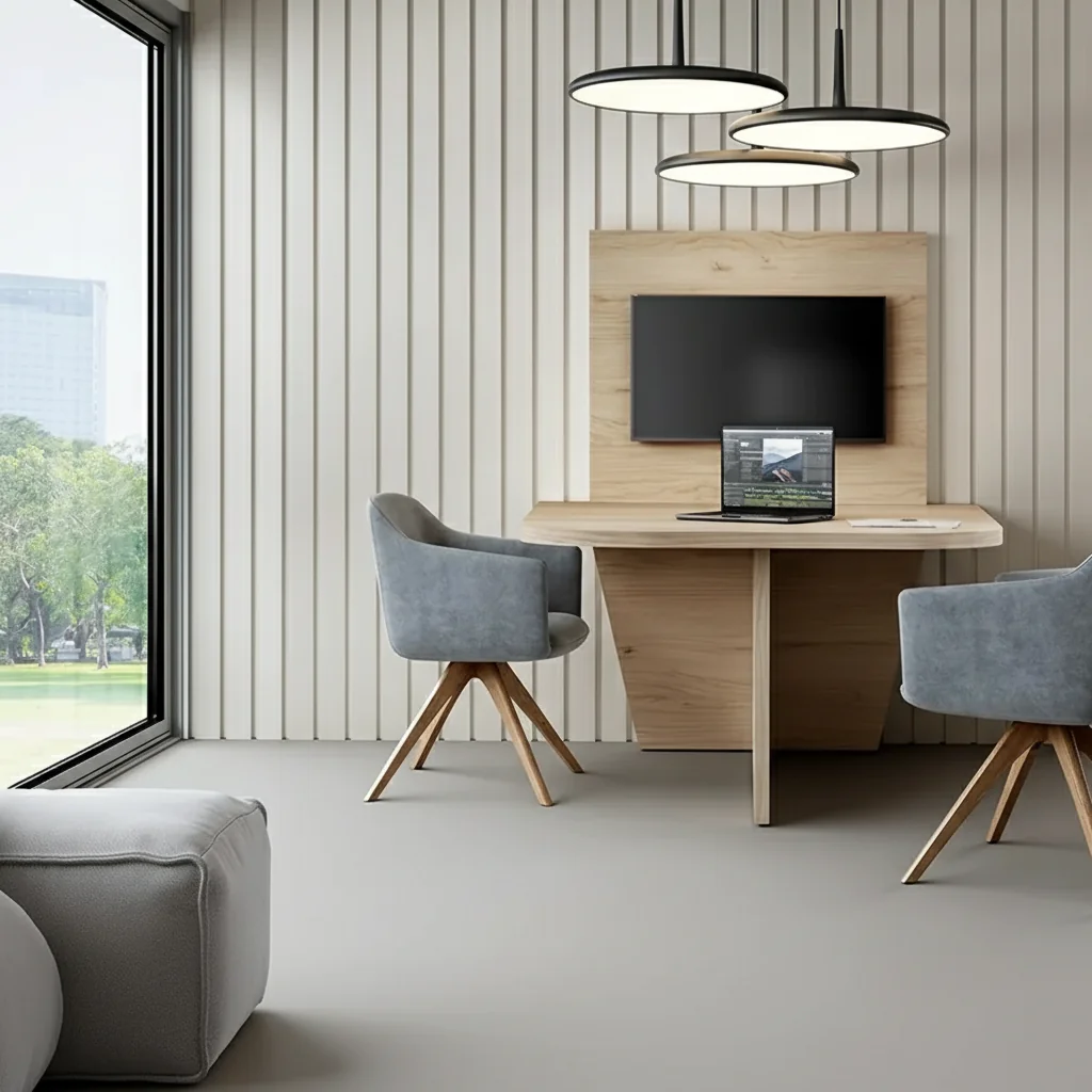 Mesa con panel para videoconferencias Atrio 31