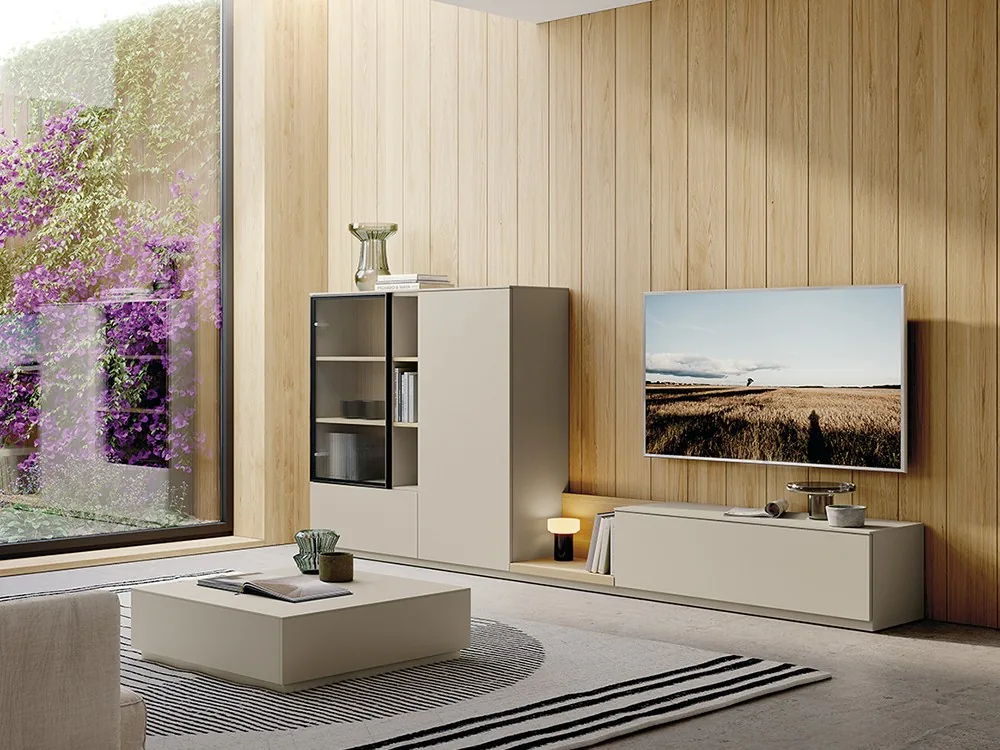 Composición para salón con vitrina Nova 01