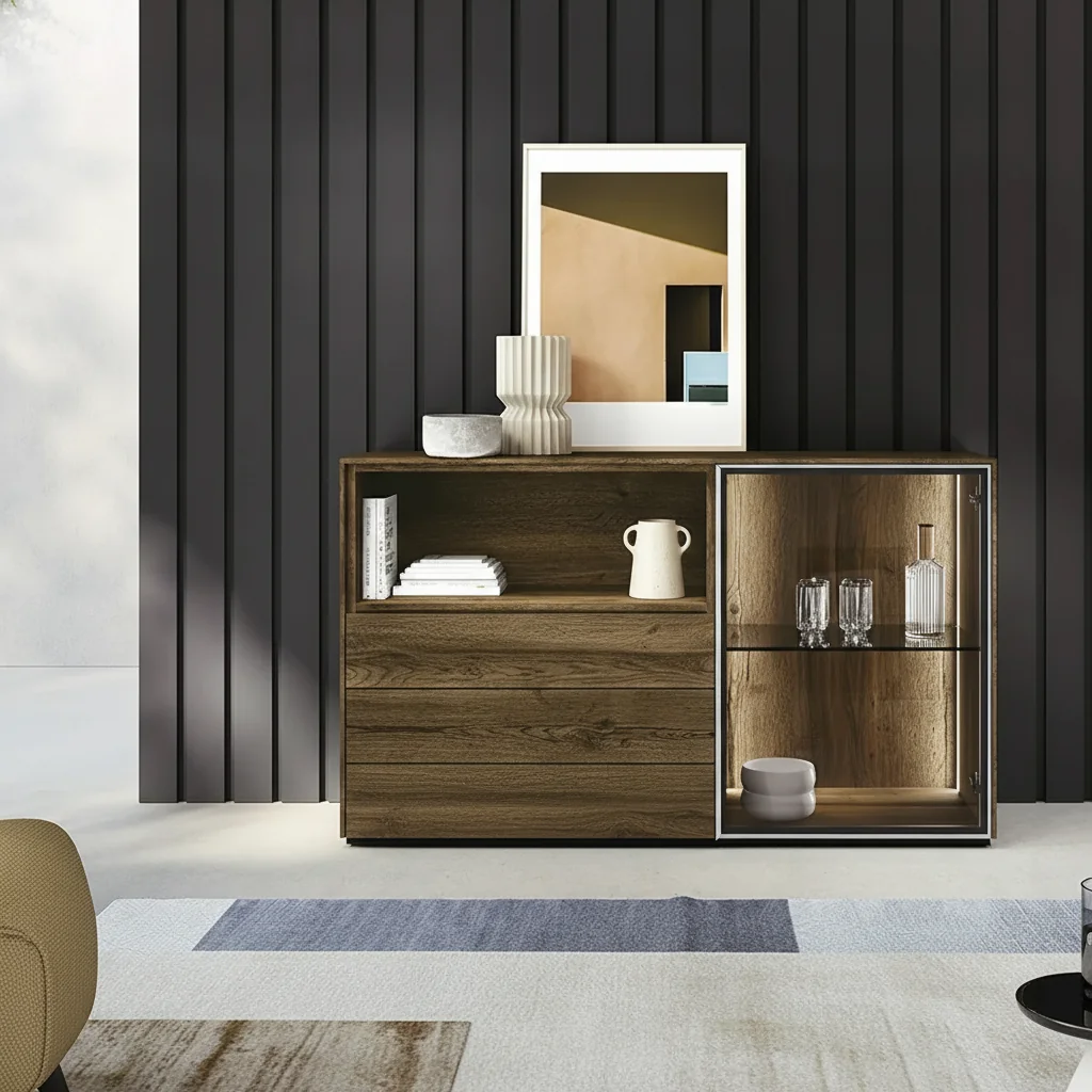 Aparador bajo con vitrina Nova 17