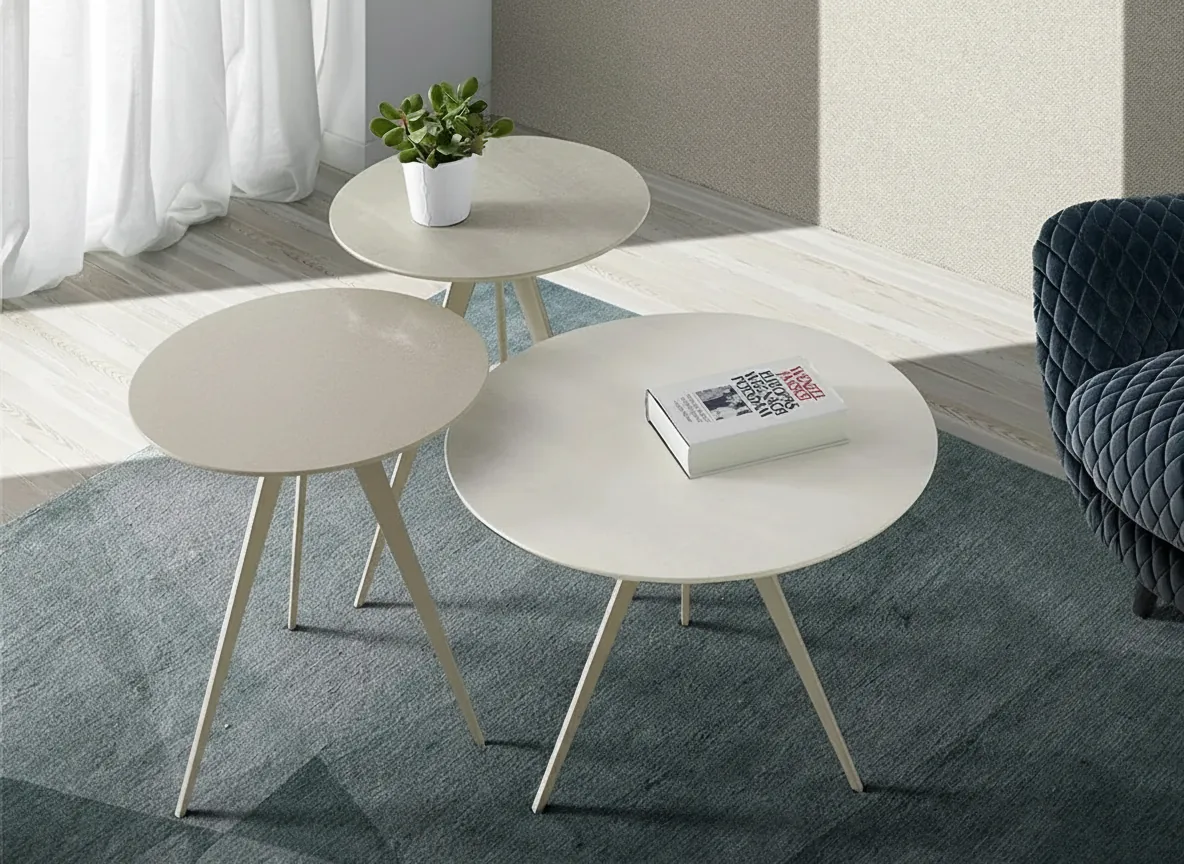 Mesa auxiliar Luma Redonda Cristal