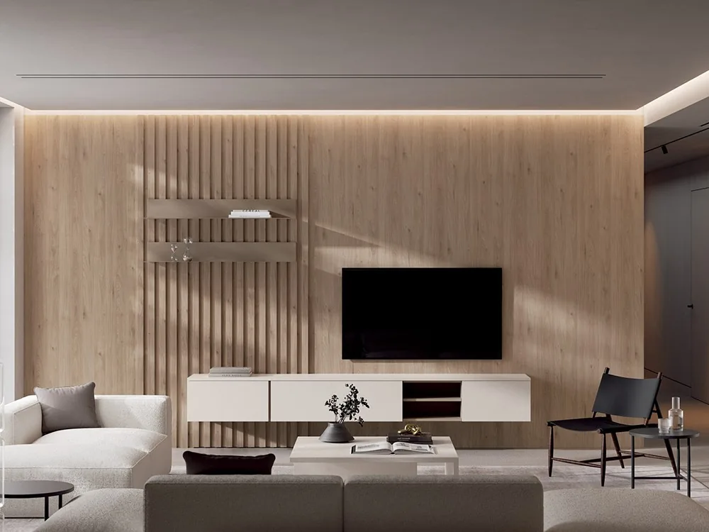 Composición de salón con panel Livia 01