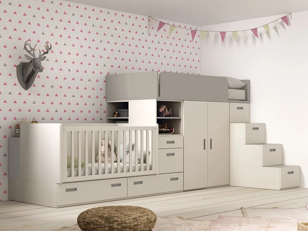 [1540] Litera tren con cuna convertible Train Nido Mini08