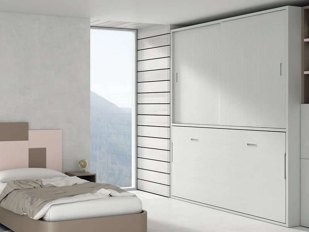 Cama abatible horizontal 90cm con armario Nido Mini30