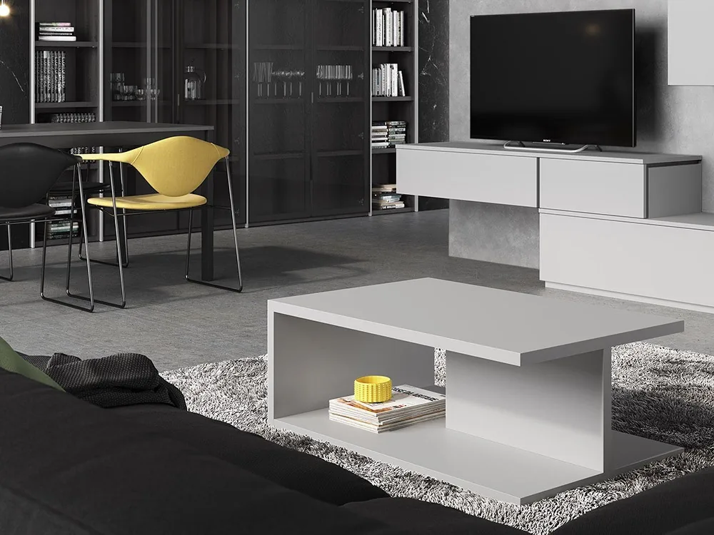 Mesa de centro con separador vertical Arco (Perla)