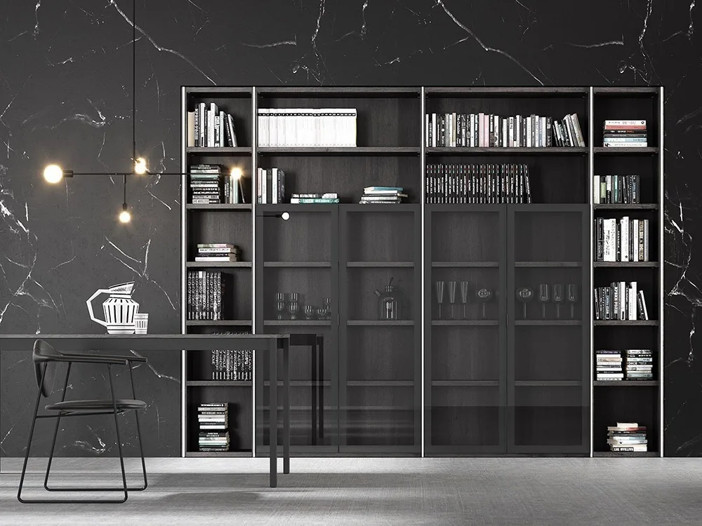 [7658] Librería a medida para salón Livia 10