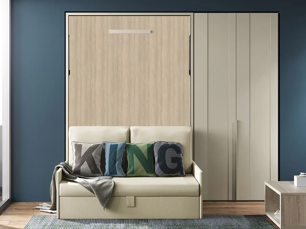 Cama abatible vertical 135cm con sofá Nido18