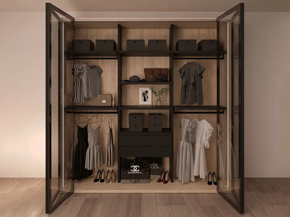 [8930] Armario vitrina con interior vestidor Vesta Concept