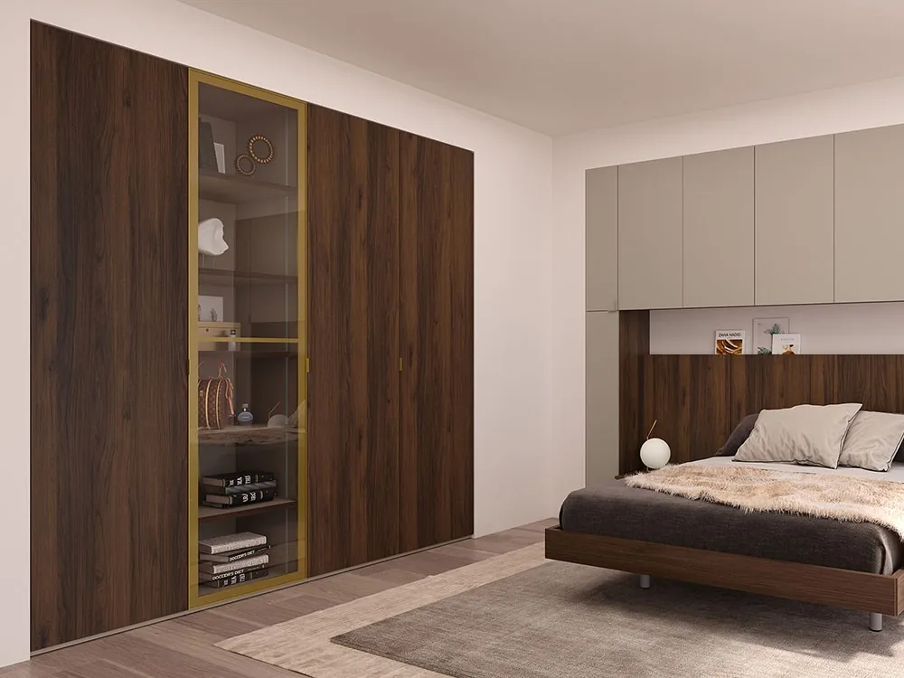 [8931] Armario de cuatro puertas con vitrina Vesta Concept